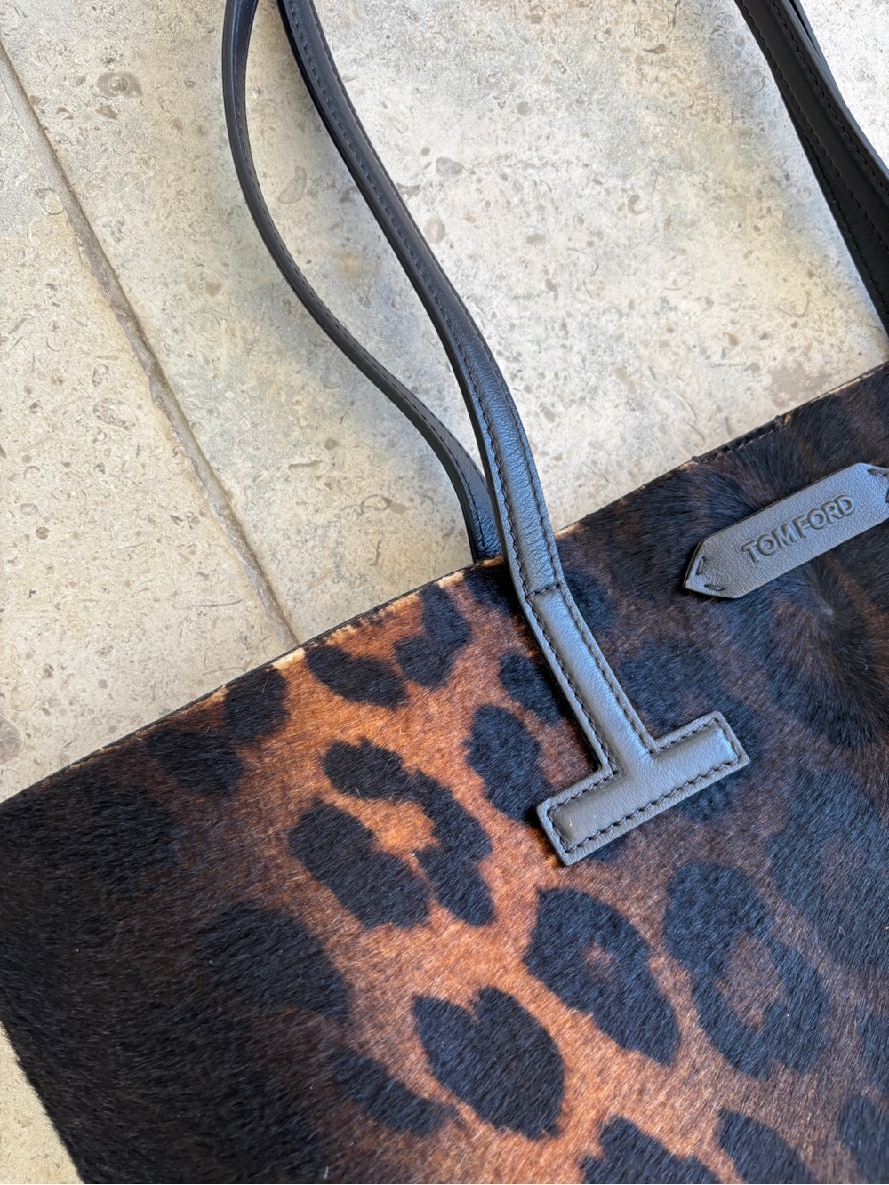 Tom Ford Leopard Print Tote - Brown and Black - Picture 11 of 13